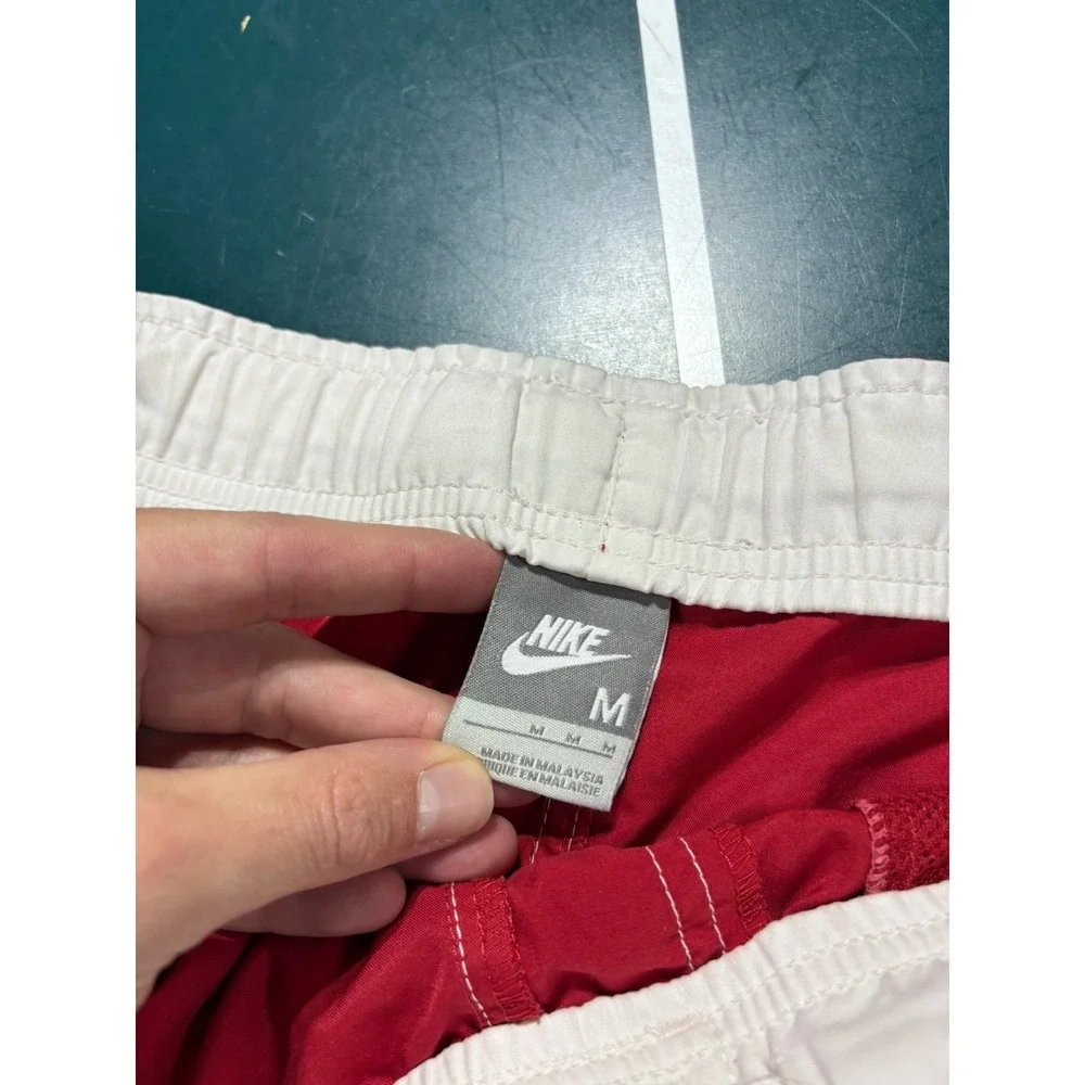 Vintage Y2K Nike Red Swim‎ Trunks Cargo Board Shorts Men's Medium Retro Baggy
